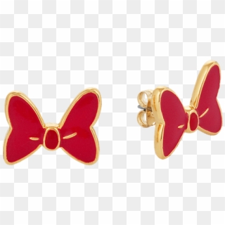 Minnie Mouse Red Enamel Gold Plated Stud Earrings - Earring, HD Png Download