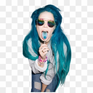Halsey, Blue, And Hair Image - Halsey Blue Hair Lollipop, HD Png Download