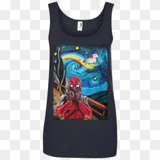 Deadpool Scream Unicorn Starry Night Shirt, Tank, Hoodie - Shirt Deadpool Starry Night, HD Png Download