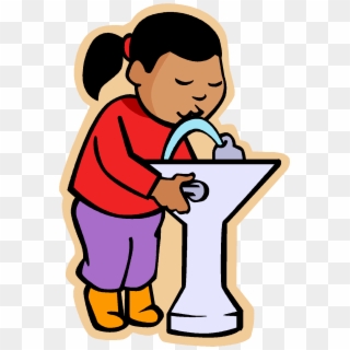 Kid Drinking Water Clipart - Drink Water Fountain Clipart, HD Png Download
