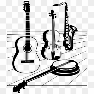Classical Guitar Silhouette At Getdrawings - Music Instruments Clipart, HD Png Download