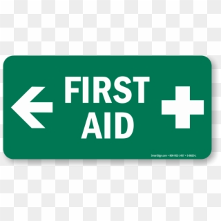 First Aid Sign With Left Arrow And Symbol - First Aid Sign Left, HD Png Download