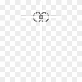 Cross With Wedding Rings Png - Cross, Transparent Png