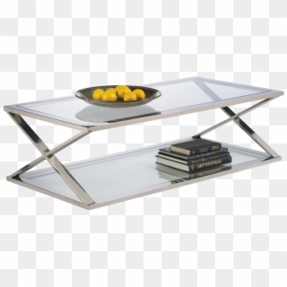 Ultra Contemporary Coffee Table - Glass And Chrome Coffee Table, HD Png Download