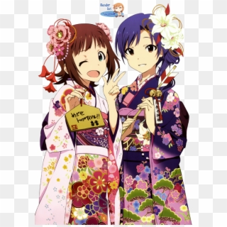 Anime Girls In Kimono Weslyv Anime Pinterest Anime - Haruka And Chihaya, HD Png Download