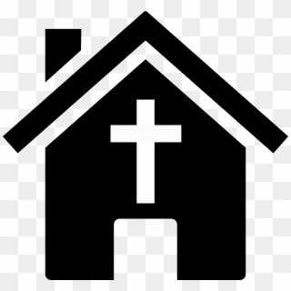 Church, Icon - Black And White Cartoon House, HD Png Download