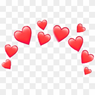 Red Heart Heartcrown Crown Emoji Iphone Random ❤ - Blue Heart Emoji Crown, HD Png Download