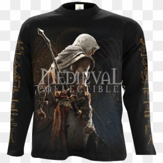 Assassins Creed Origins Black Long Sleeve T Shirt - Assassins Creed Origins, HD Png Download