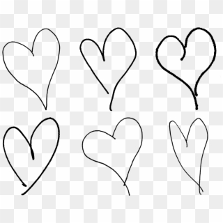 Digital Valentine Hearts Collage Sheet Downloads - White Hand Drawn Heart, HD Png Download