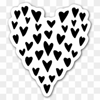 Hand Drawn Little Hearts To Make Up A Big Heart Sticker - Heart, HD Png Download