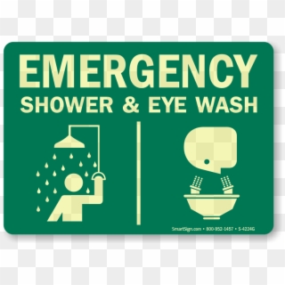 Emergency Shower & Eye Wash Sign - Emergency Shower & Eye Wash, HD Png Download