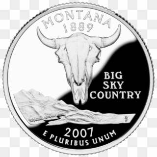 Montana Quarter, Reverse Side, 2007 - Montana State Quarter, HD Png Download