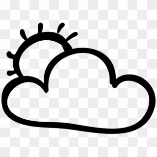 Cloud And Sun Hand Drawn Outlines Comments - Sun And Cloud Clipart Transparent Png, Png Download
