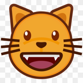 Cat Emoji Png - Cat Open Mouth Cartoon, Transparent Png