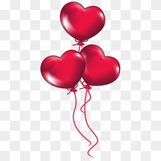 Transparent Heart Balloons Png Clipart - Heart Balloon Transparent Background, Png Download