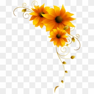 Beautiful Pictures Of Sunflowers - Transparent Background Yellow Floral Border Png, Png Download