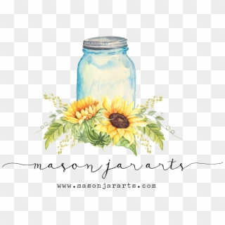 Sunflowers Clipart Mason Jar, HD Png Download