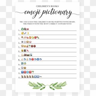 Children's Books & Nursery Rhymes Emoji Pictionary - Emoji Baby Shower Game Printable, HD Png Download