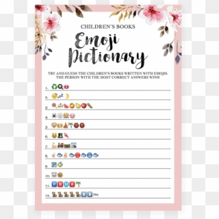 Free Printable Baby Shower Labels With Lady Bu Emoji - Emoji Pictionary Baby Shower, HD Png Download