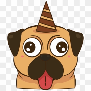 Snapchat Filters Clipart Pug - Cartoon Birthday Pug Png, Transparent Png