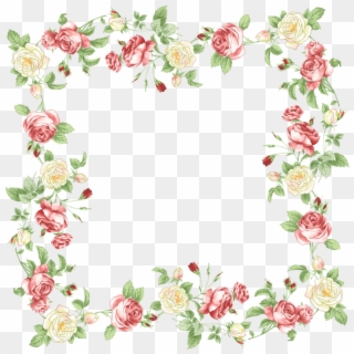 Paper Border Flowers Clip Art - Flower Frame Wedding Png, Transparent Png