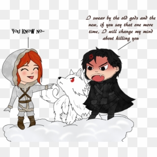 Jon Snow Clipart Chibi - Jon Snow Ygritte Cartoon, HD Png Download