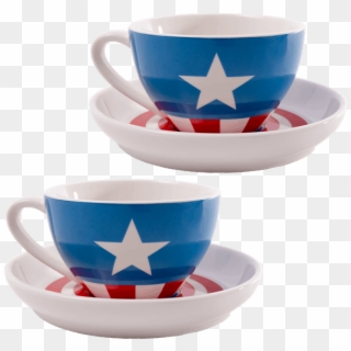 Captain America Tea Cup & Saucer Set Of - Marvel Cup & Saucer, HD Png Download