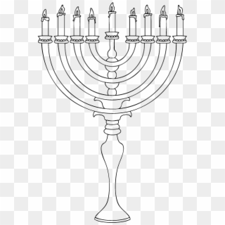 High Candle And Very Beautiful Of Menorah Coloring - Holiday Coloring Pages, HD Png Download
