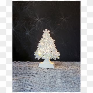 Table Decoration Snow - Tannenbaum Holz Weiß Beleuchtet, HD Png Download