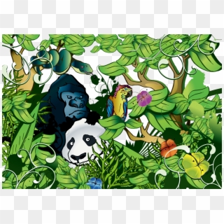Giant Panda Forest Animal Clip Art - Elementos De La Selva, HD Png Download
