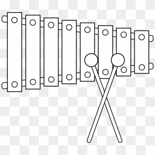 Xylophone Clipart Triangle Instrument - Xylophone Clipart Black And White, HD Png Download