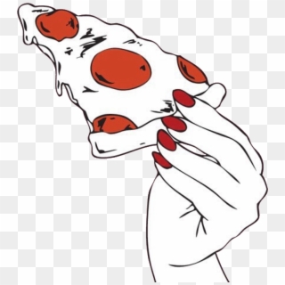 Pizza Food Hungry Hand Nails Red Girl Girly Tumblr - جداريات لوحات فلين, HD Png Download