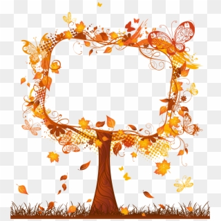 Autumn Declaration Of Love, Autumn Leaves, Fall Border, - Autumn Tree Border, HD Png Download
