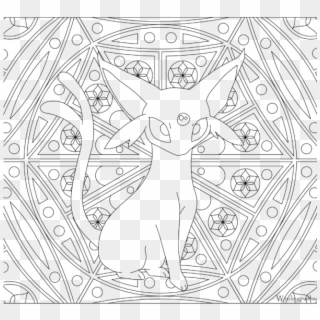 Adult Pokemon Coloring Page Espeon - Disney Adult Colouring Pages Pdf, HD Png Download