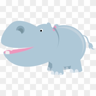 Hippopotamus Clipart Blue Hippo - Hippo Cartoon, HD Png Download