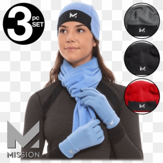 Radiantactive 3-piece Beanie, Scarf And Glove Set By - Optymizm, HD Png Download