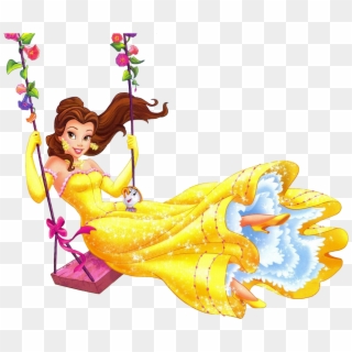 Disney Princess Swings Clipart - Princess Belle On Swing, HD Png Download
