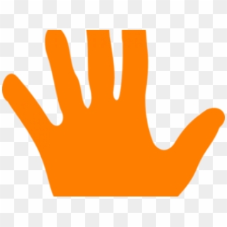 Handprint Clipart Colored - Orange Hand Clipart, HD Png Download