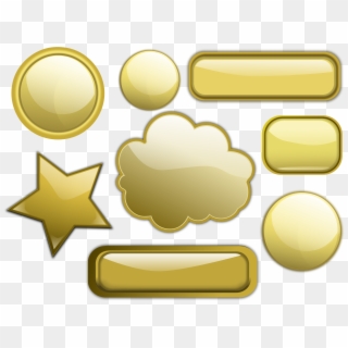 This Free Icons Png Design Of Some Gold Buttons, Transparent Png