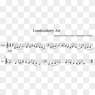 Londonderry Air-horn Piano Tutorial - Sheet Music, HD Png Download