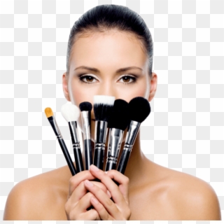Make Up Artist Png 6ixy 2017 02 21t19 - Model With Makeup Brushes, Transparent Png