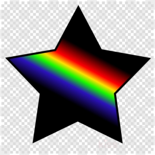 Rainbow Star With Black Clipart Clip Art - Black Star With No Background, HD Png Download