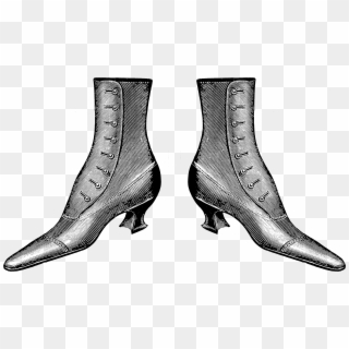 2775 Lady Boots Victorian Era Free Vintage Clip Art - Shoe, HD Png Download
