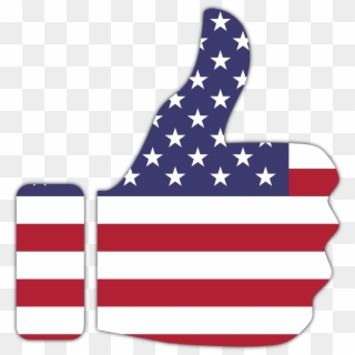 Thumbs Up American Flag With Drop Shadow Icons Png - American Flag Transparent Png, Png Download