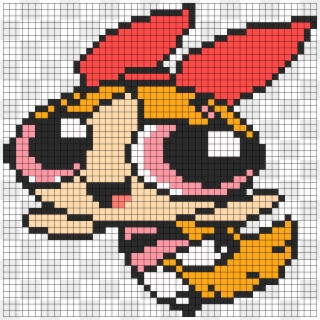 Powerpuff Girls Blossom Perler Bead Pattern / Bead - Super Girl Pixel Art, HD Png Download
