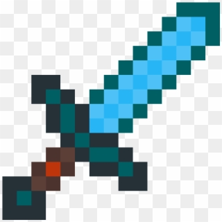 Minecraft Diamond Sword - Minecraft Stone Sword Pixel Art, HD Png Download