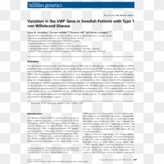 Variation In The Vwf Gene In Swedish Patients With - Journal In Supervision School Nursing, HD Png Download