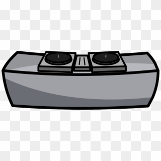 Vector Black And White Boombox Clipart Clip Art - Club Penguin Dj Table, HD Png Download