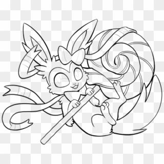 Pokemon Coloring Pages Sylveon - All Eevee Evolutions Sylveon Coloring Pages, HD Png Download