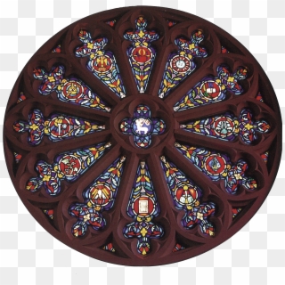 A Rose Window Is Formed Like A Great Rose Blossom In - Stained Glass, HD Png Download